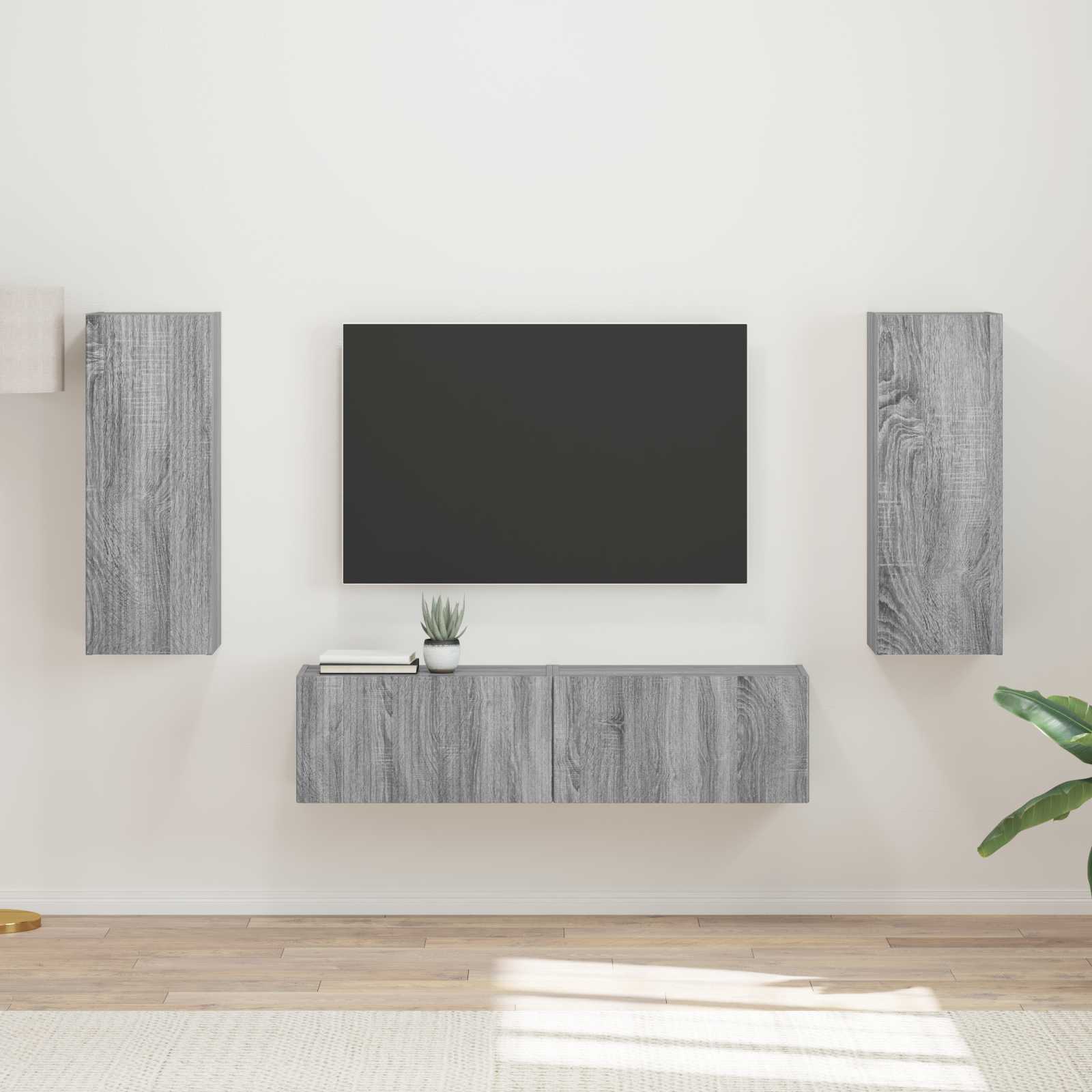 vidaXL Zestaw szafek RTV 2 pcs Szary Sonoma Materiał drewnopochodny