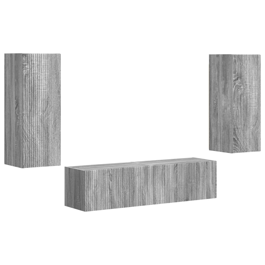 vidaXL Zestaw szafek RTV 2 pcs Szary Sonoma Materiał drewnopochodny