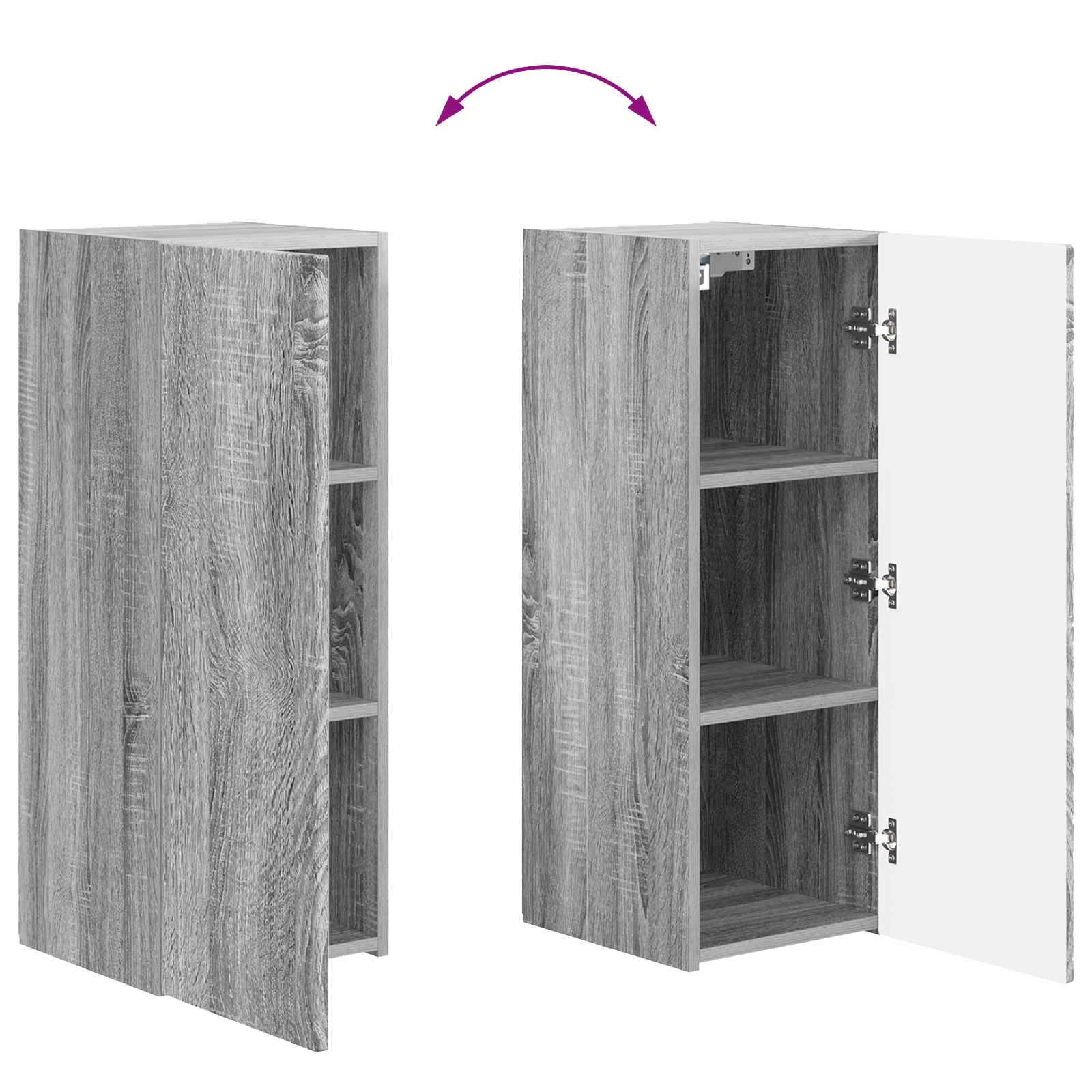 vidaXL Zestaw szafek RTV 2 pcs Szary Sonoma Materiał drewnopochodny