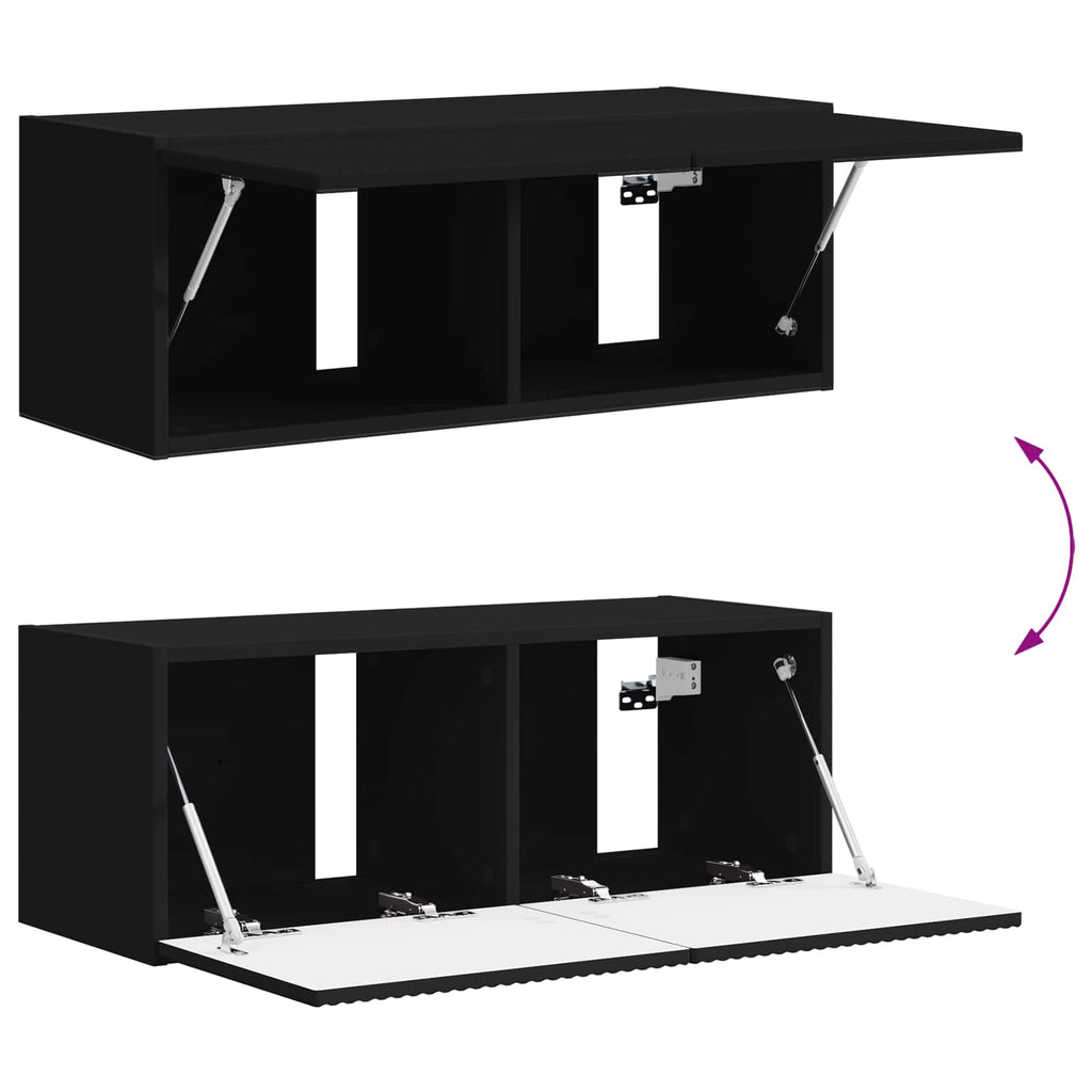 vidaXL Zestaw szafek RTV 3 pcs Czarny Materiał drewnopochodny