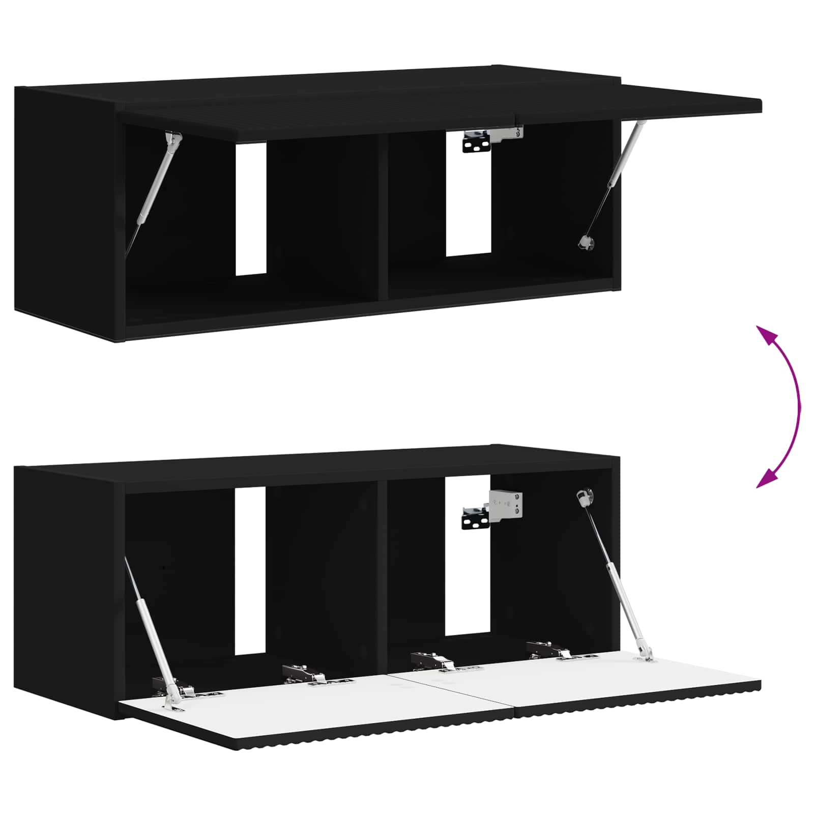 vidaXL Zestaw szafek RTV 3 pcs Czarny Materiał drewnopochodny