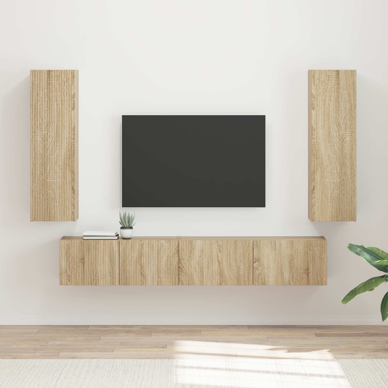 vidaXL Zestaw szafek RTV 3 pcs Dąb Sonoma Materiał drewnopochodny