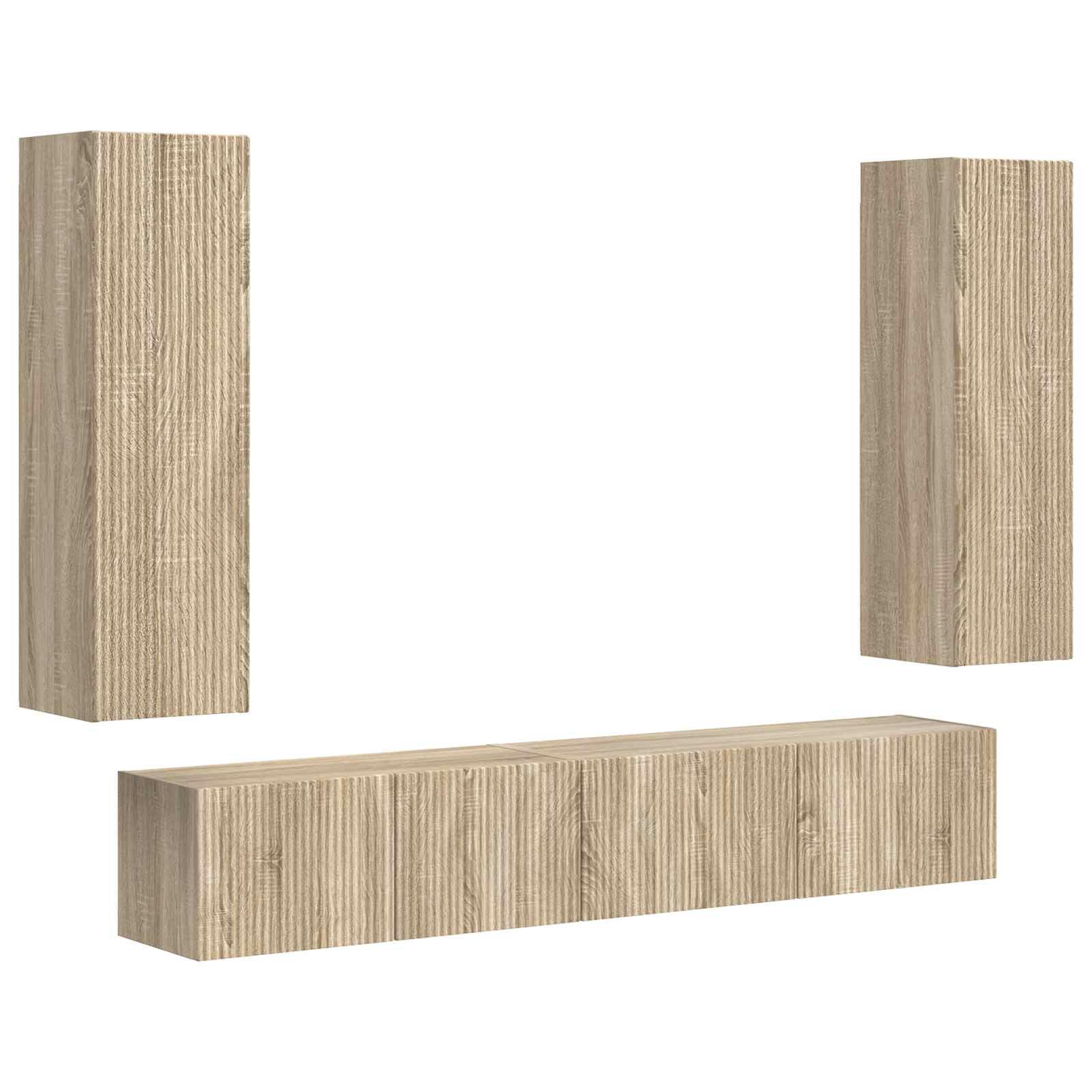 vidaXL Zestaw szafek RTV 3 pcs Dąb Sonoma Materiał drewnopochodny