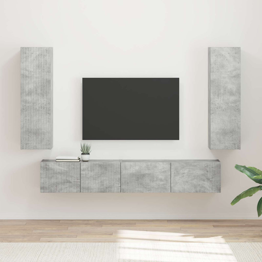 vidaXL Zestaw szafek RTV 3 pcs Betonowy szary Materiał drewnopochodny