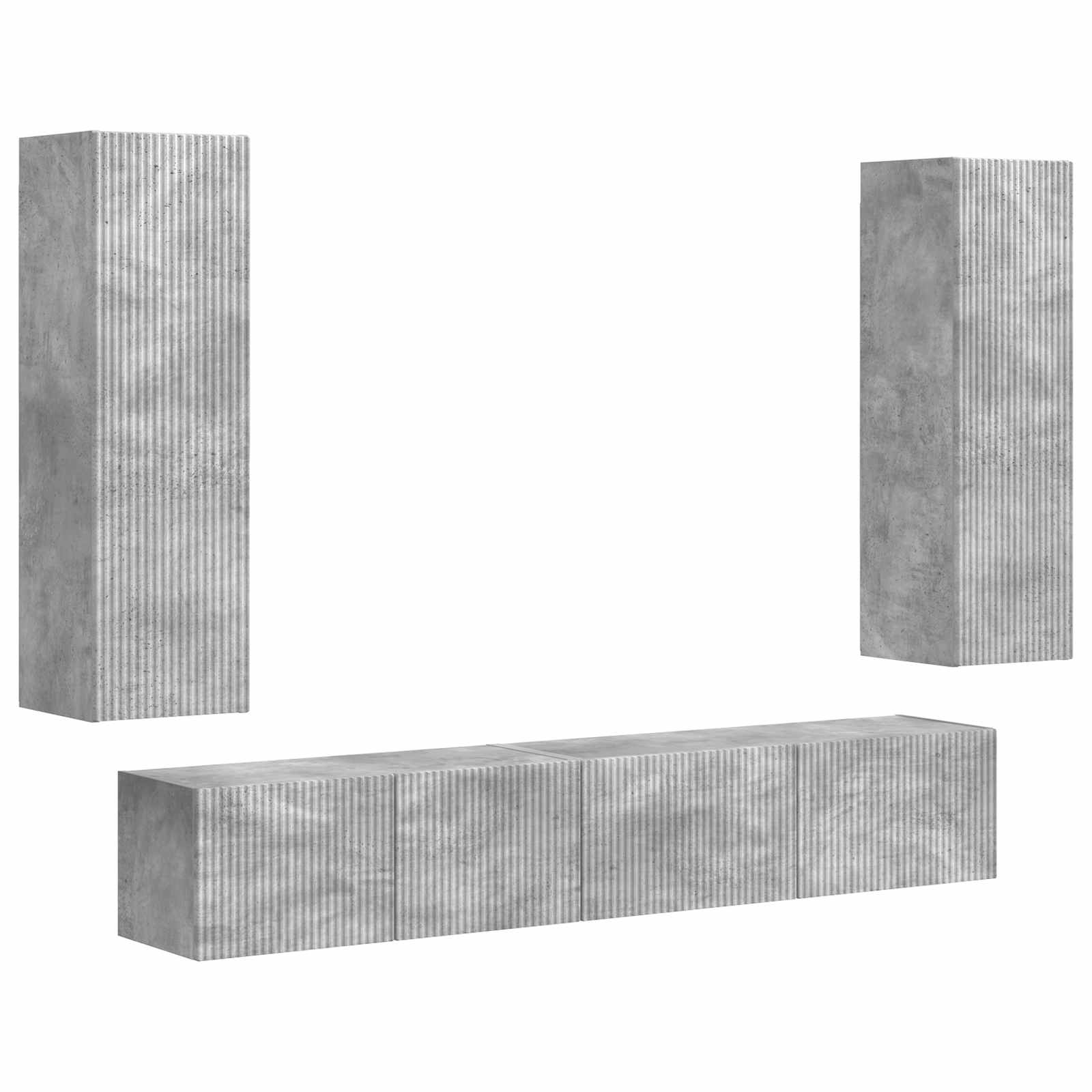 vidaXL Zestaw szafek RTV 3 pcs Betonowy szary Materiał drewnopochodny