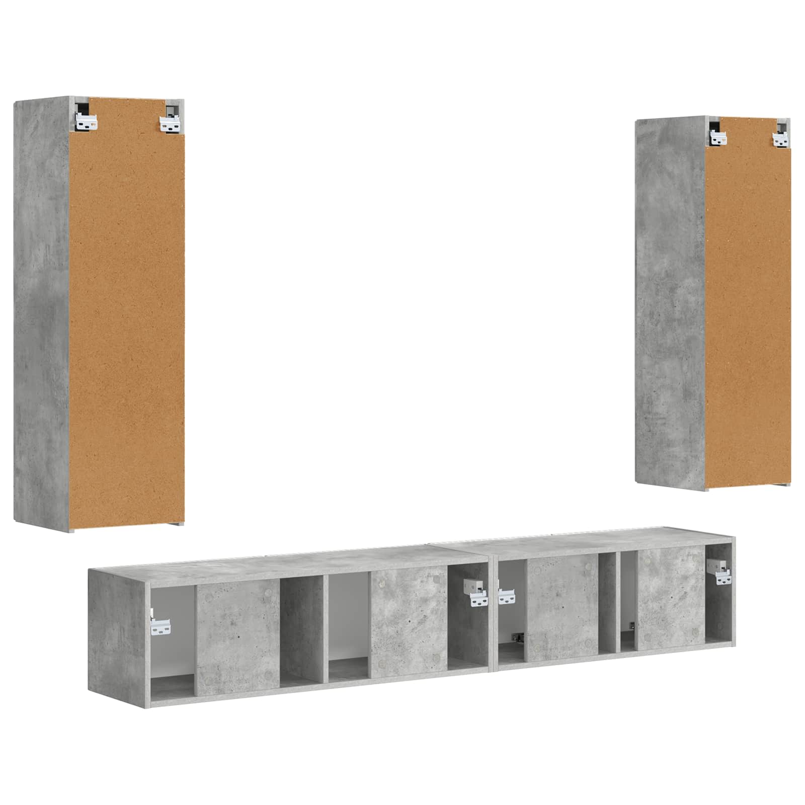 vidaXL Zestaw szafek RTV 3 pcs Betonowy szary Materiał drewnopochodny