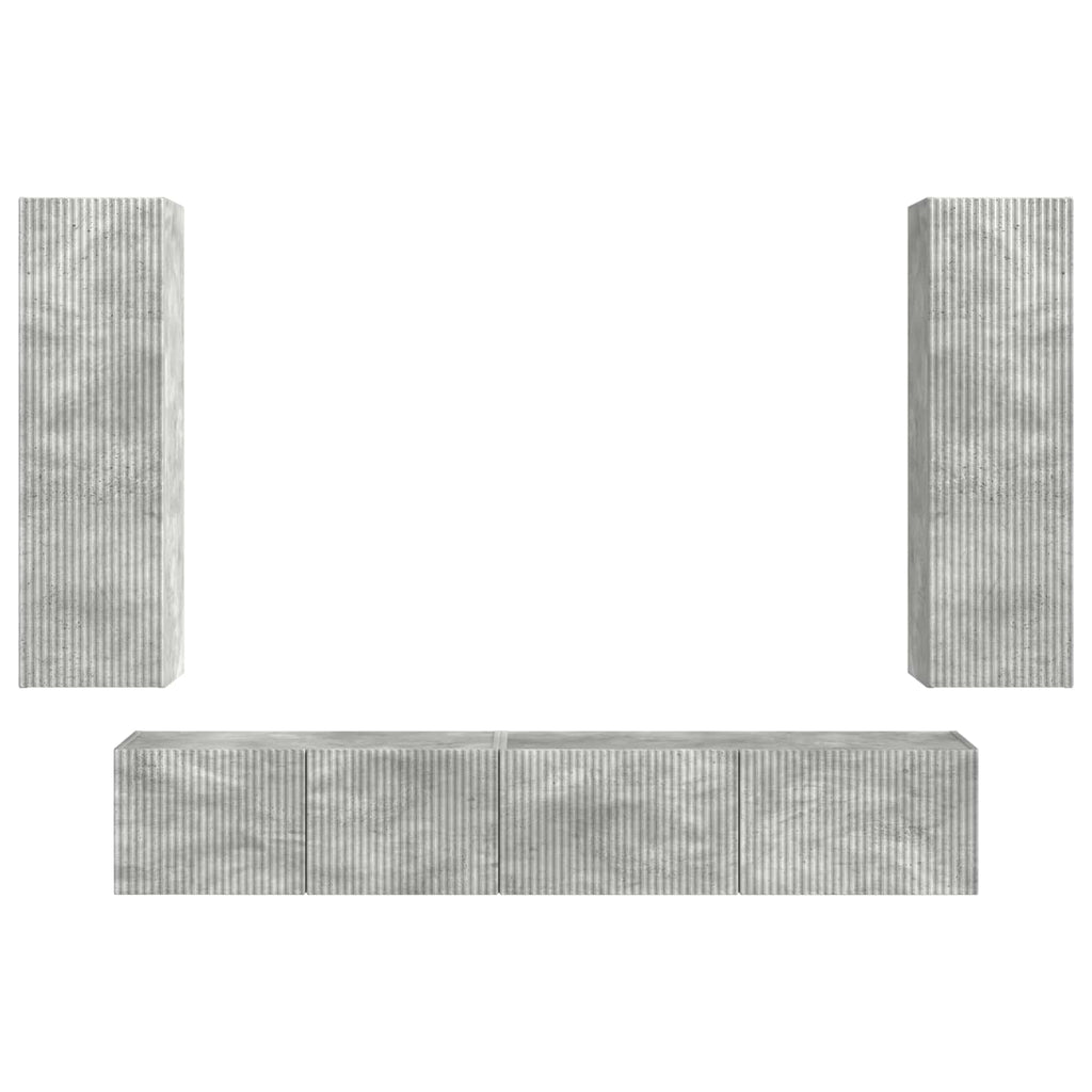 vidaXL Zestaw szafek RTV 3 pcs Betonowy szary Materiał drewnopochodny