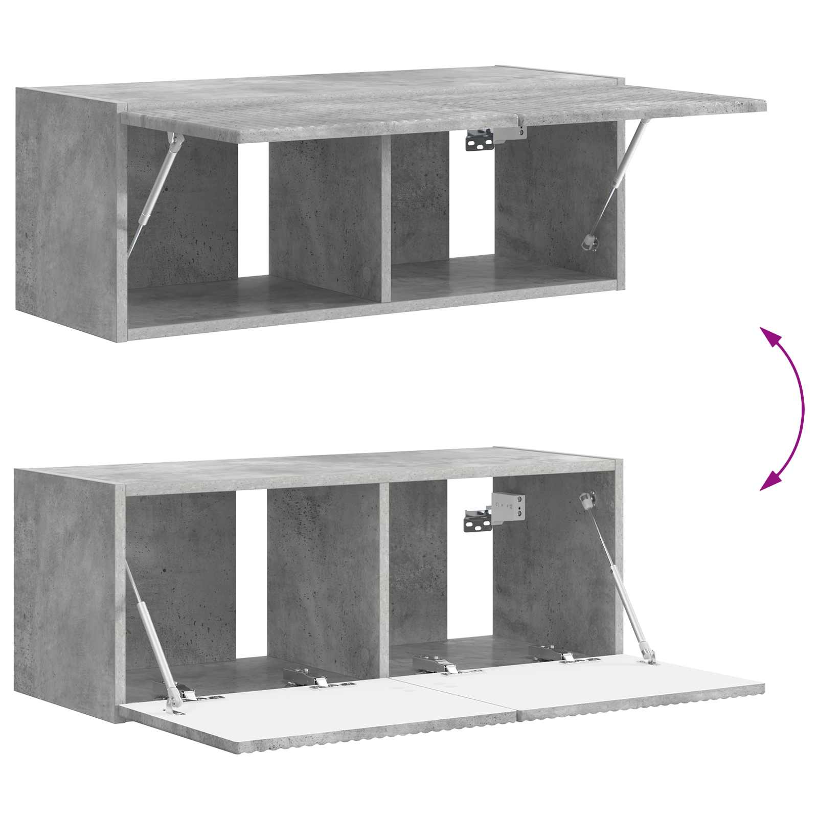 vidaXL Zestaw szafek RTV 3 pcs Betonowy szary Materiał drewnopochodny