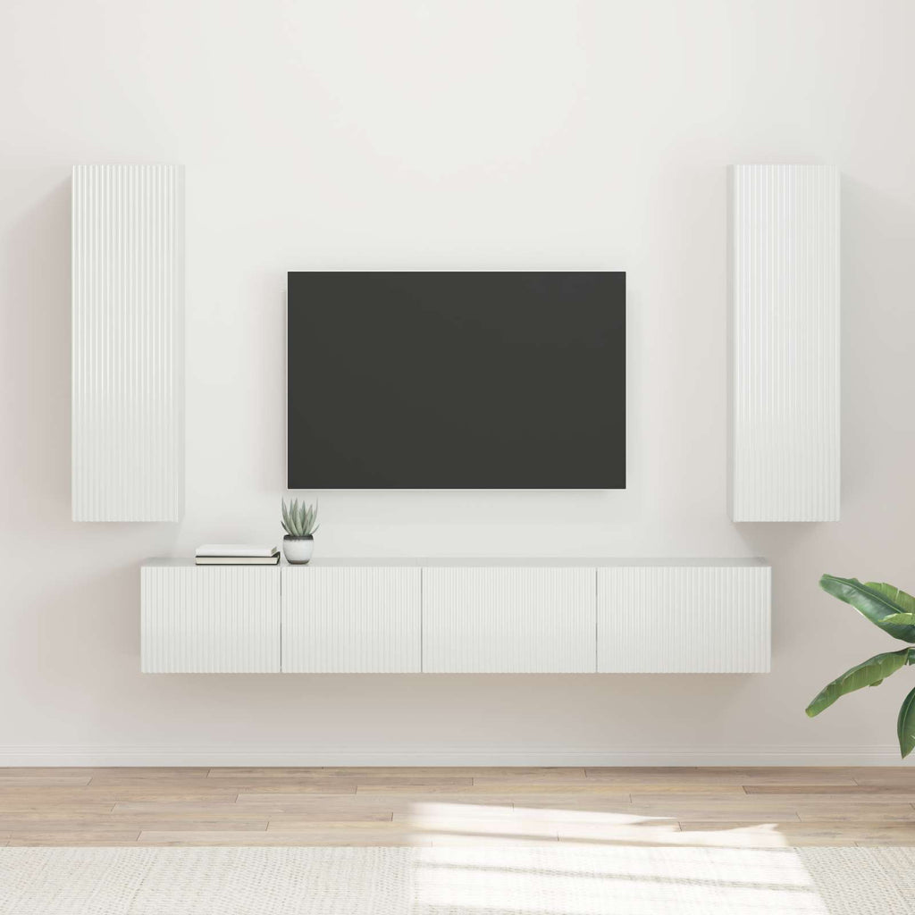 vidaXL Zestaw szafek RTV 3 pcs Wysoki połysk biały