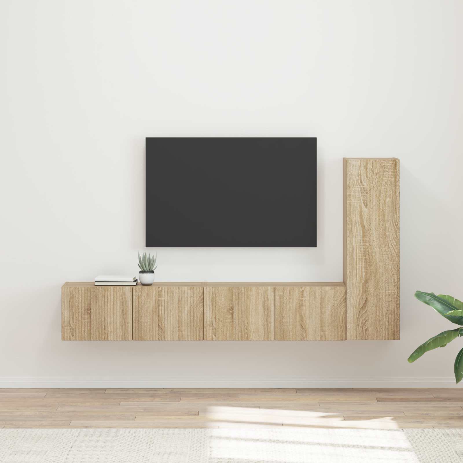 vidaXL Zestaw szafek RTV 3 pcs Dąb Sonoma Materiał drewnopochodny
