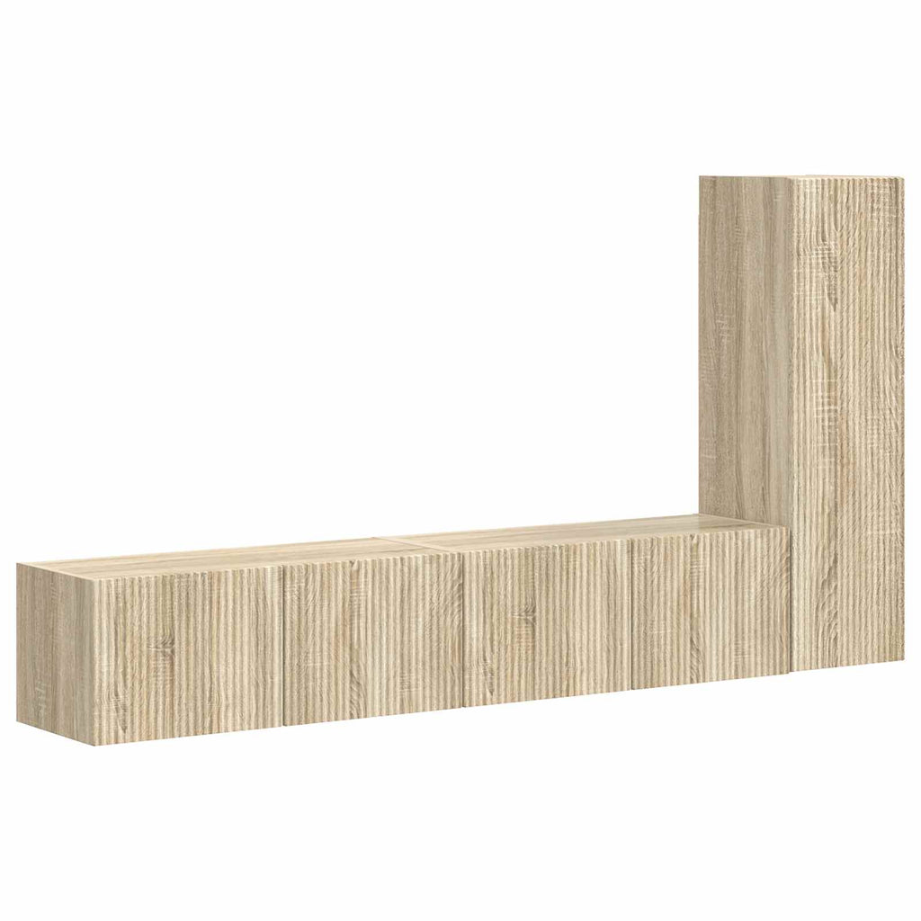 vidaXL Zestaw szafek RTV 3 pcs Dąb Sonoma Materiał drewnopochodny
