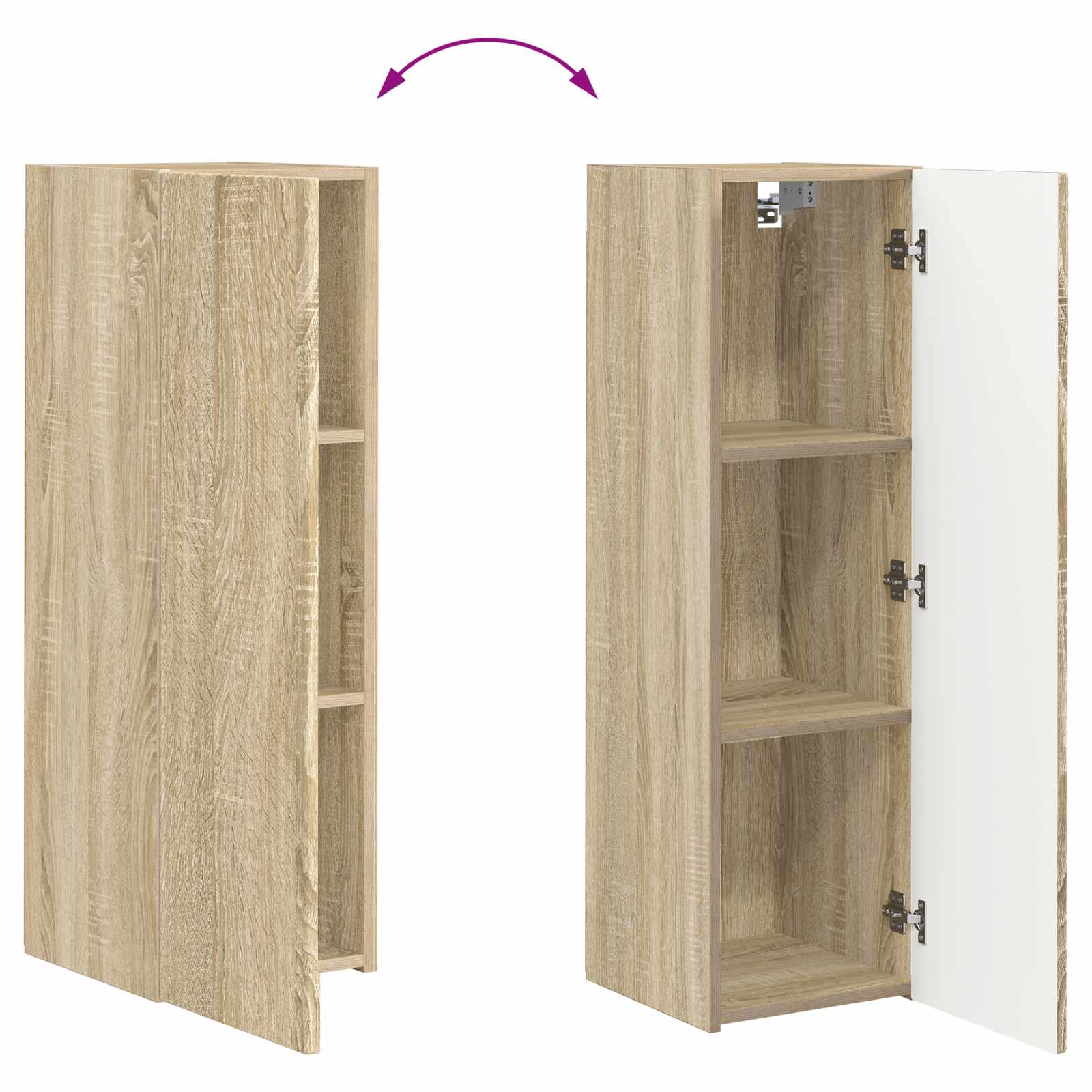 vidaXL Zestaw szafek RTV 3 pcs Dąb Sonoma Materiał drewnopochodny