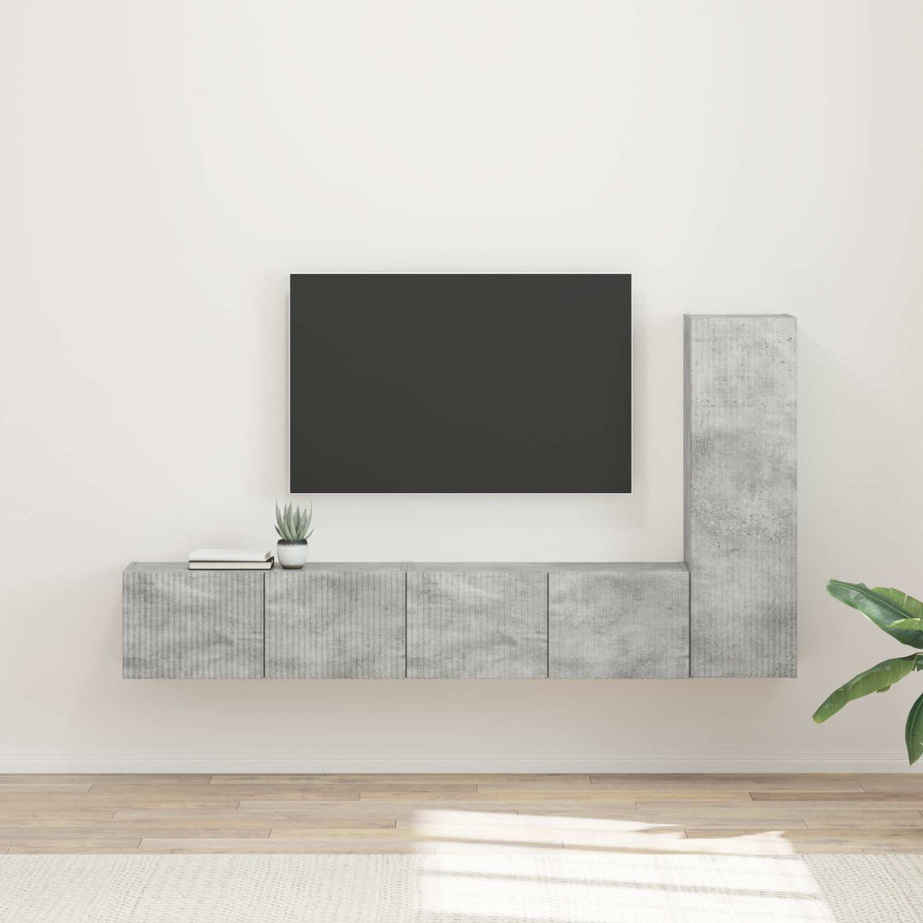 vidaXL Zestaw szafek RTV 3 pcs Betonowy szary Materiał drewnopochodny