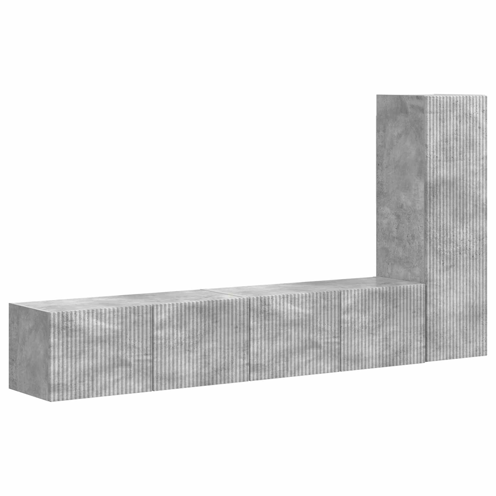 vidaXL Zestaw szafek RTV 3 pcs Betonowy szary Materiał drewnopochodny