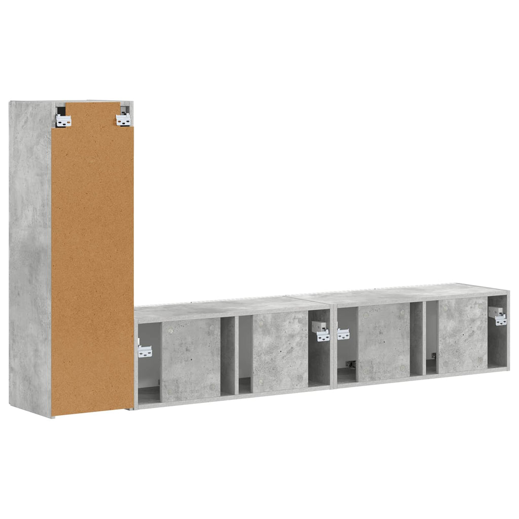 vidaXL Zestaw szafek RTV 3 pcs Betonowy szary Materiał drewnopochodny