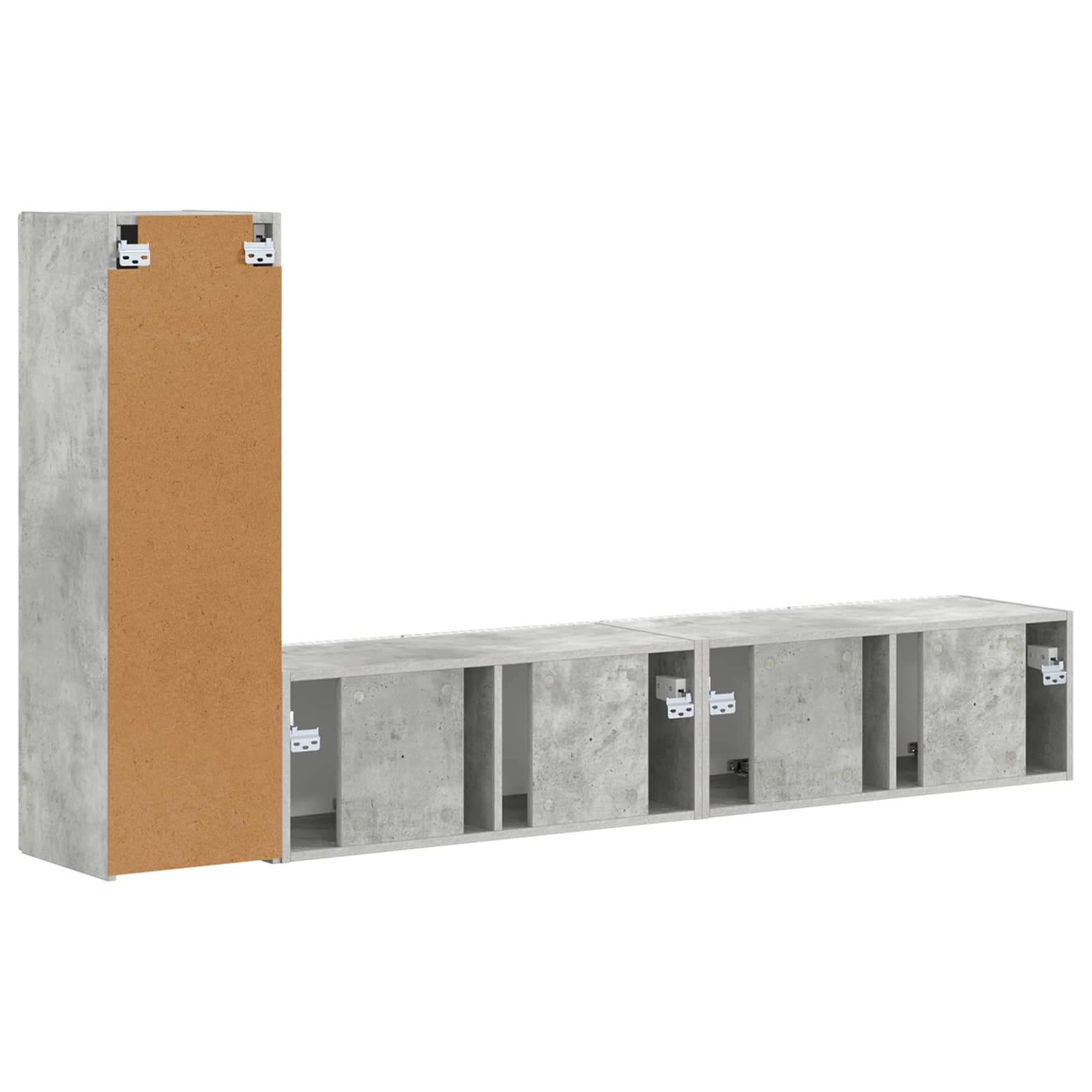 vidaXL Zestaw szafek RTV 3 pcs Betonowy szary Materiał drewnopochodny