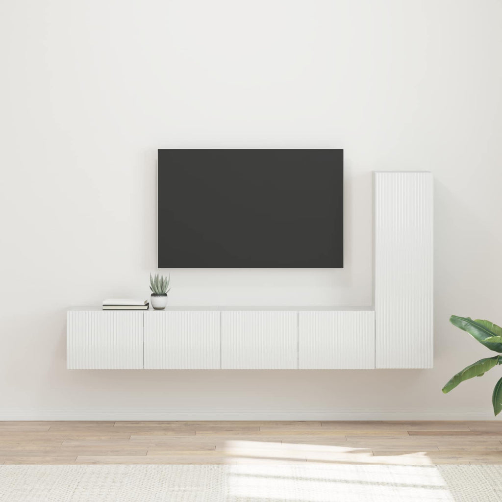 vidaXL Zestaw szafek RTV 3 pcs Wysoki połysk biały