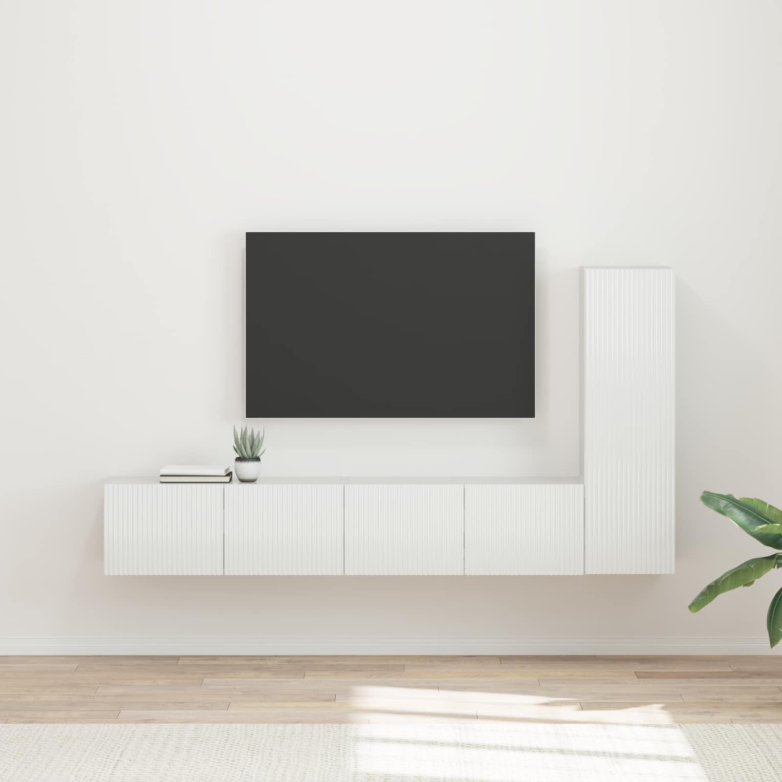 vidaXL Zestaw szafek RTV 3 pcs Wysoki połysk biały