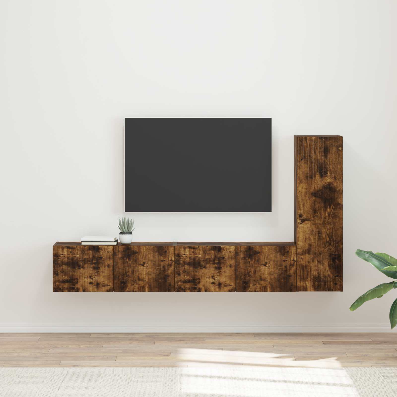 vidaXL Zestaw szafek RTV 3 pcs Dąb wędzony Materiał drewnopochodny
