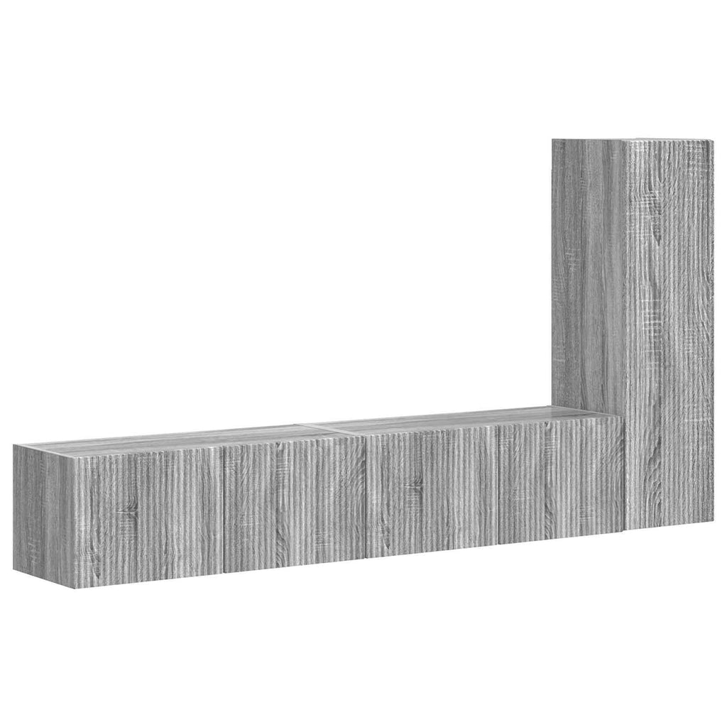 vidaXL Zestaw szafek RTV 3 pcs Szary Sonoma Materiał drewnopochodny