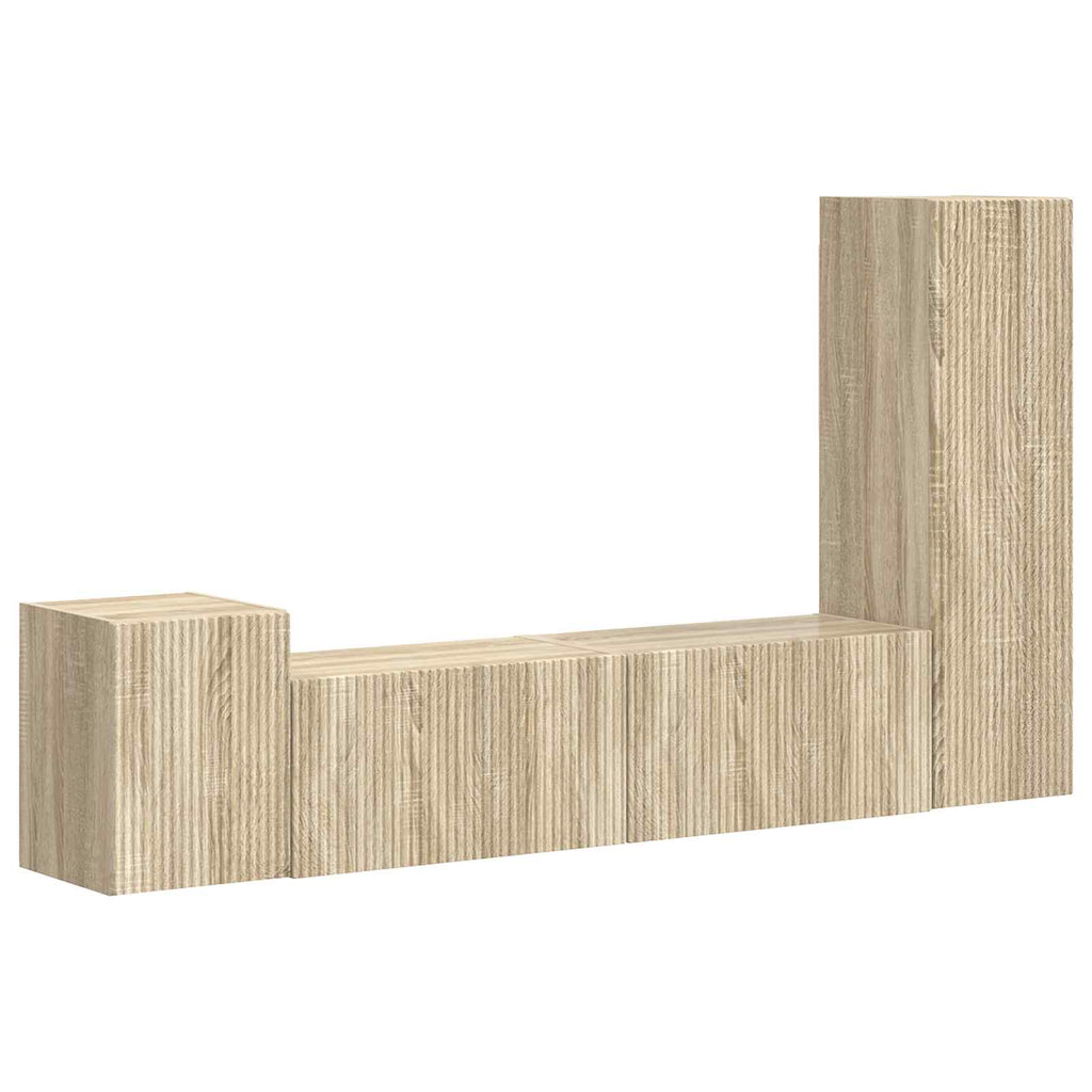 vidaXL Zestaw szafek RTV 4 pcs Dąb Sonoma Materiał drewnopochodny