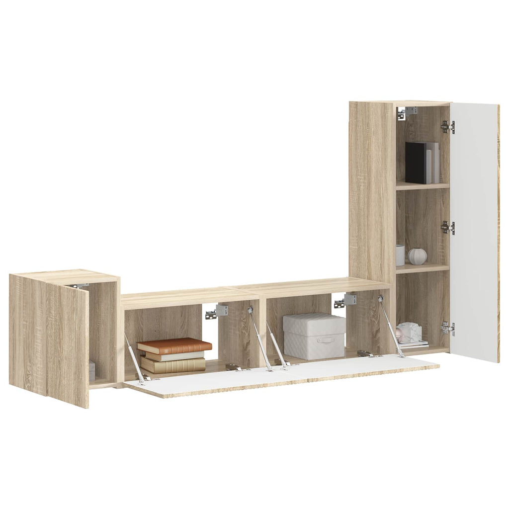 vidaXL Zestaw szafek RTV 4 pcs Dąb Sonoma Materiał drewnopochodny