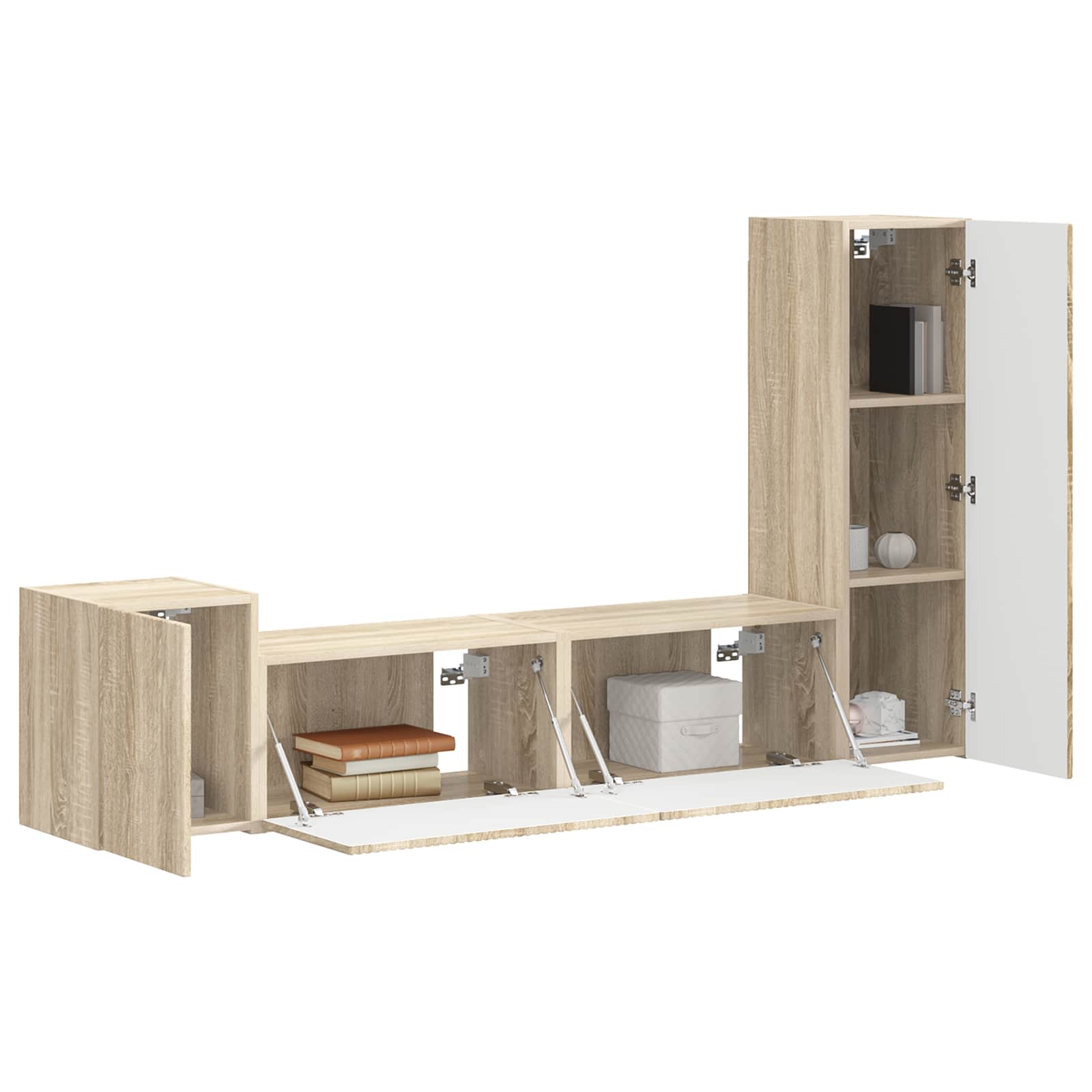 vidaXL Zestaw szafek RTV 4 pcs Dąb Sonoma Materiał drewnopochodny