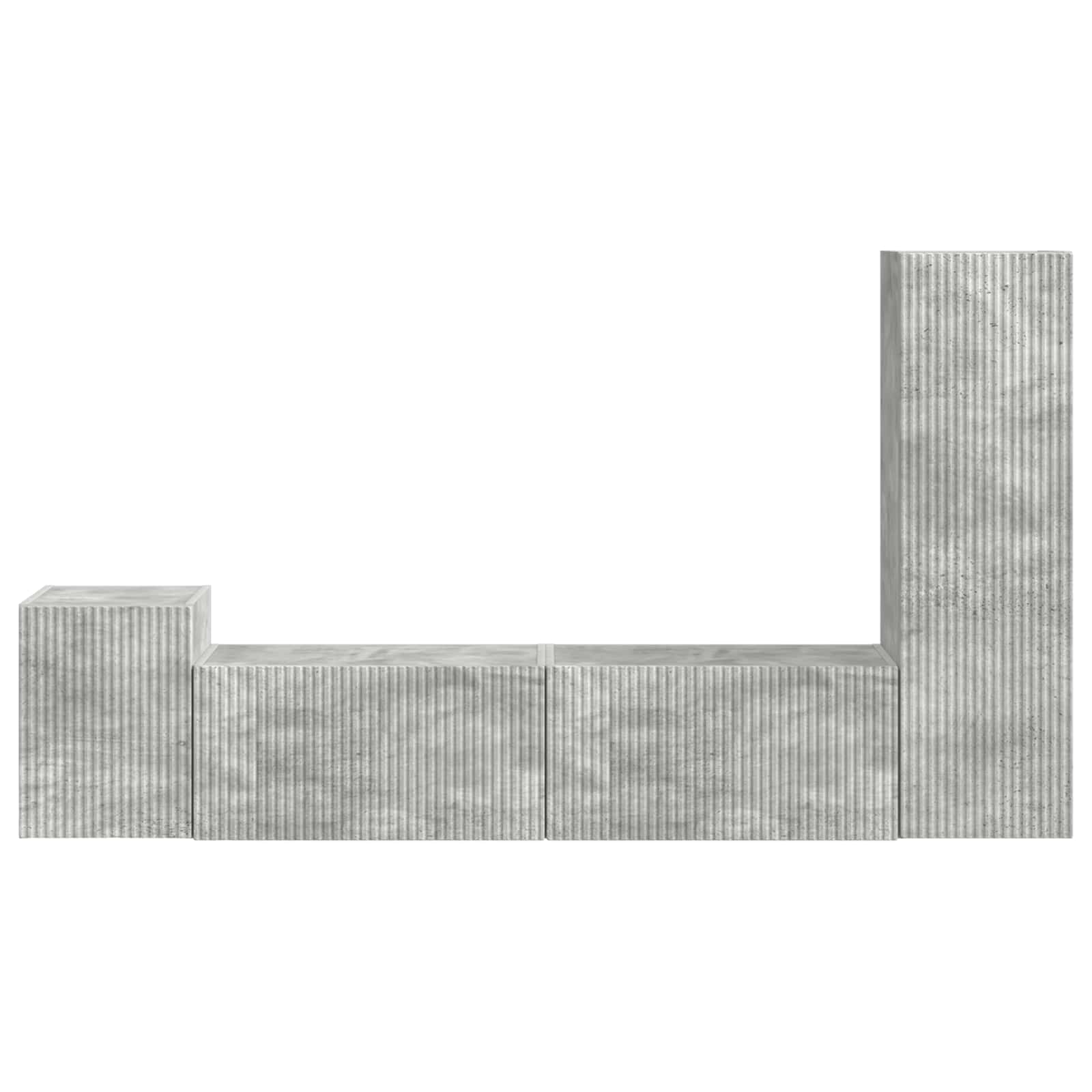 vidaXL Zestaw szafek RTV 4 pcs Betonowy szary Materiał drewnopochodny