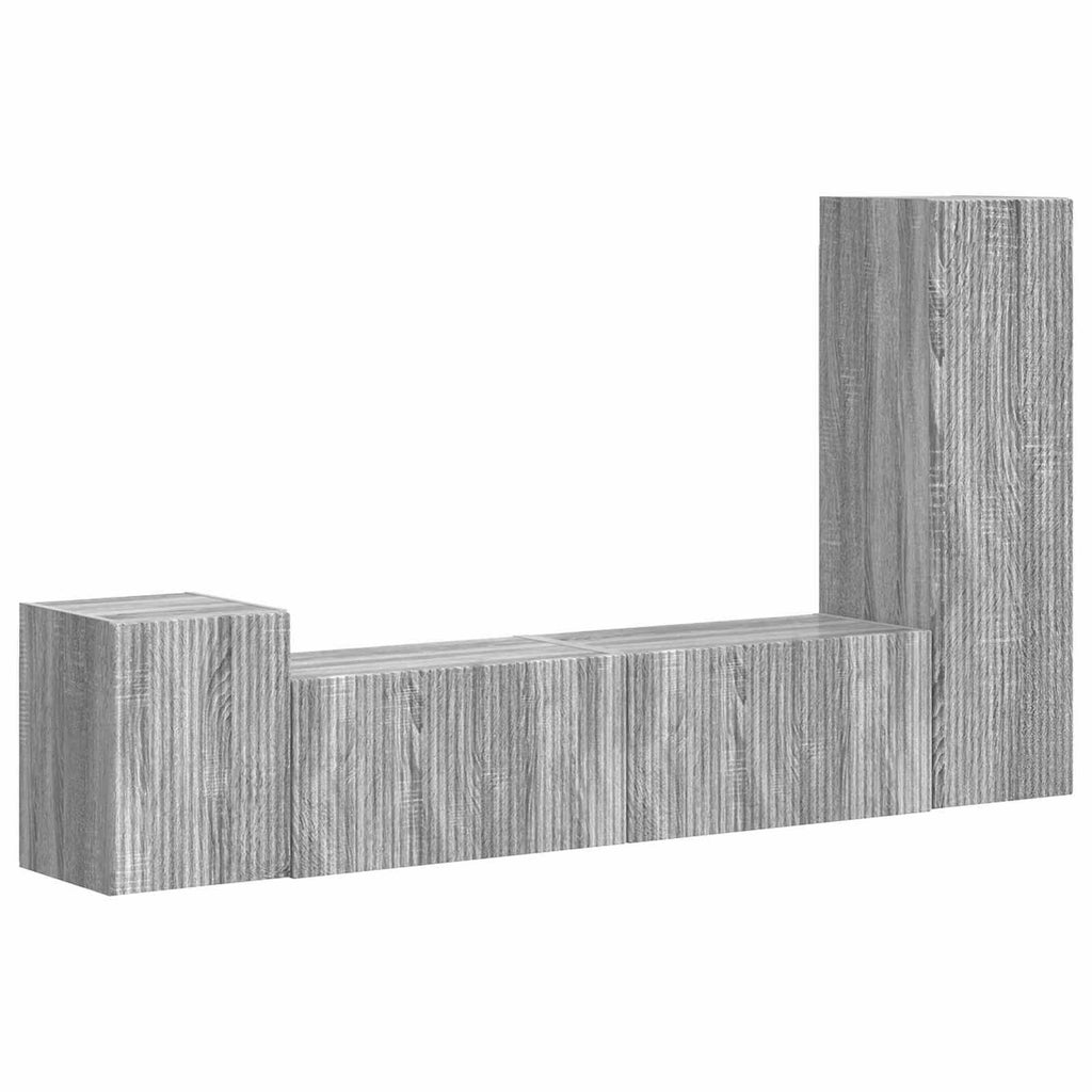 vidaXL Zestaw szafek RTV 4 pcs Szary Sonoma Materiał drewnopochodny