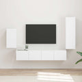vidaXL Zestaw szafek RTV 4 pcs Biały Materiał drewnopochodny