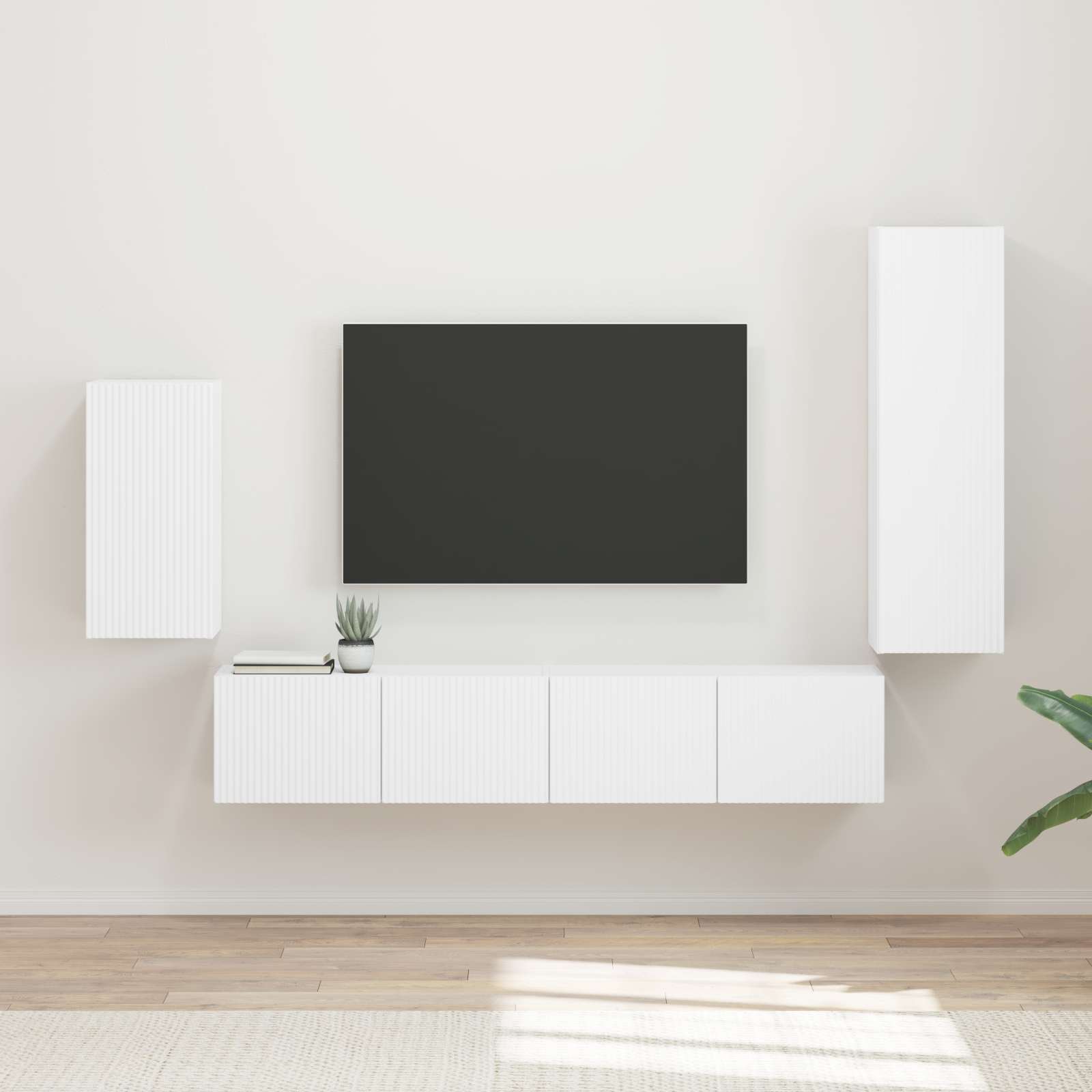 vidaXL Zestaw szafek RTV 4 pcs Biały Materiał drewnopochodny