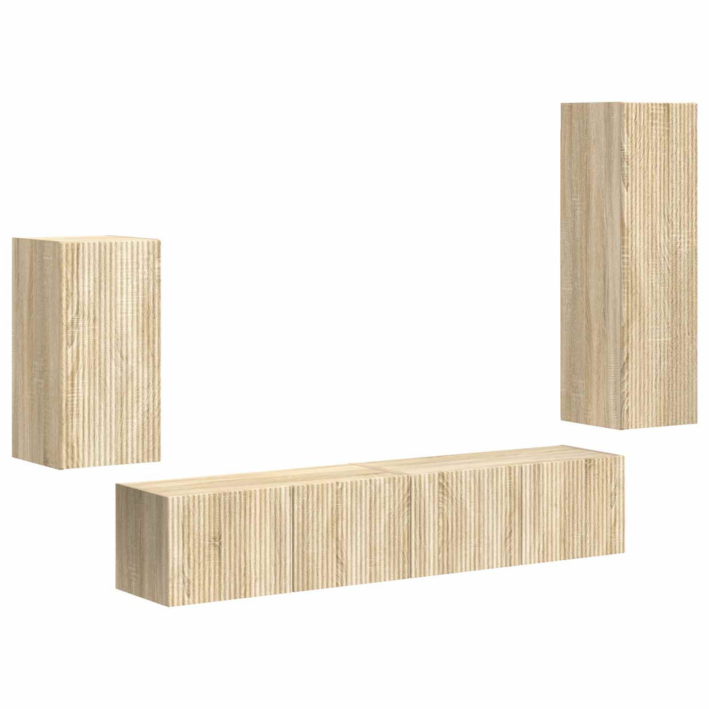 vidaXL Zestaw szafek RTV 4 pcs Dąb Sonoma Materiał drewnopochodny