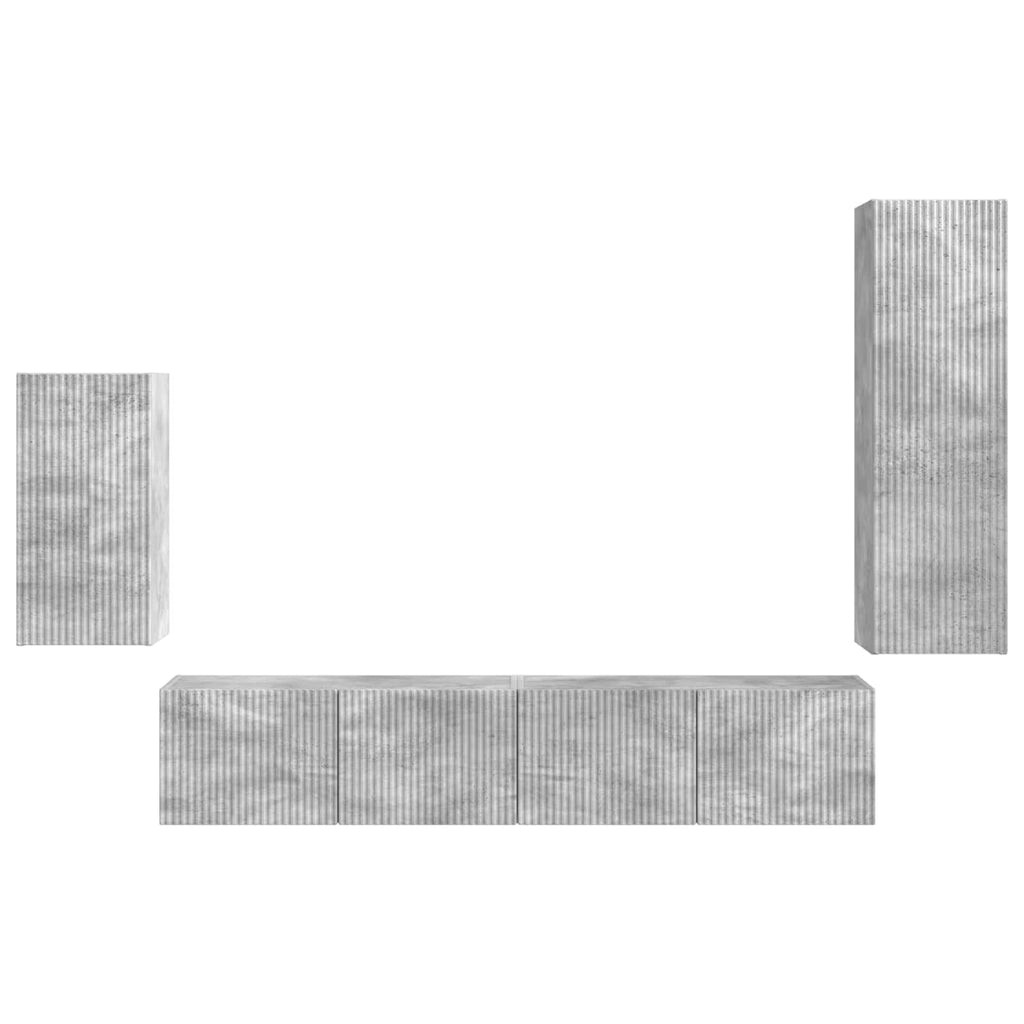 vidaXL Zestaw szafek RTV 4 pcs Betonowy szary Materiał drewnopochodny