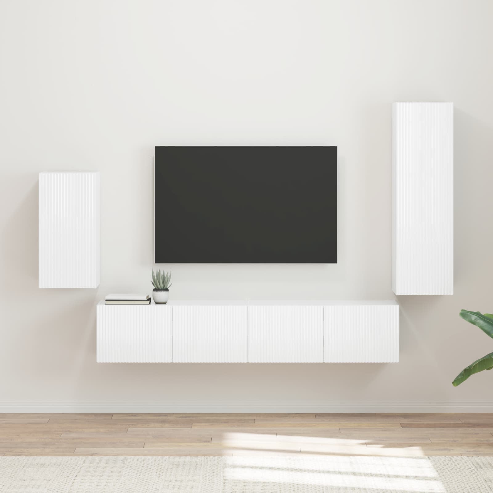 vidaXL Zestaw szafek RTV 4 pcs Wysoki połysk biały