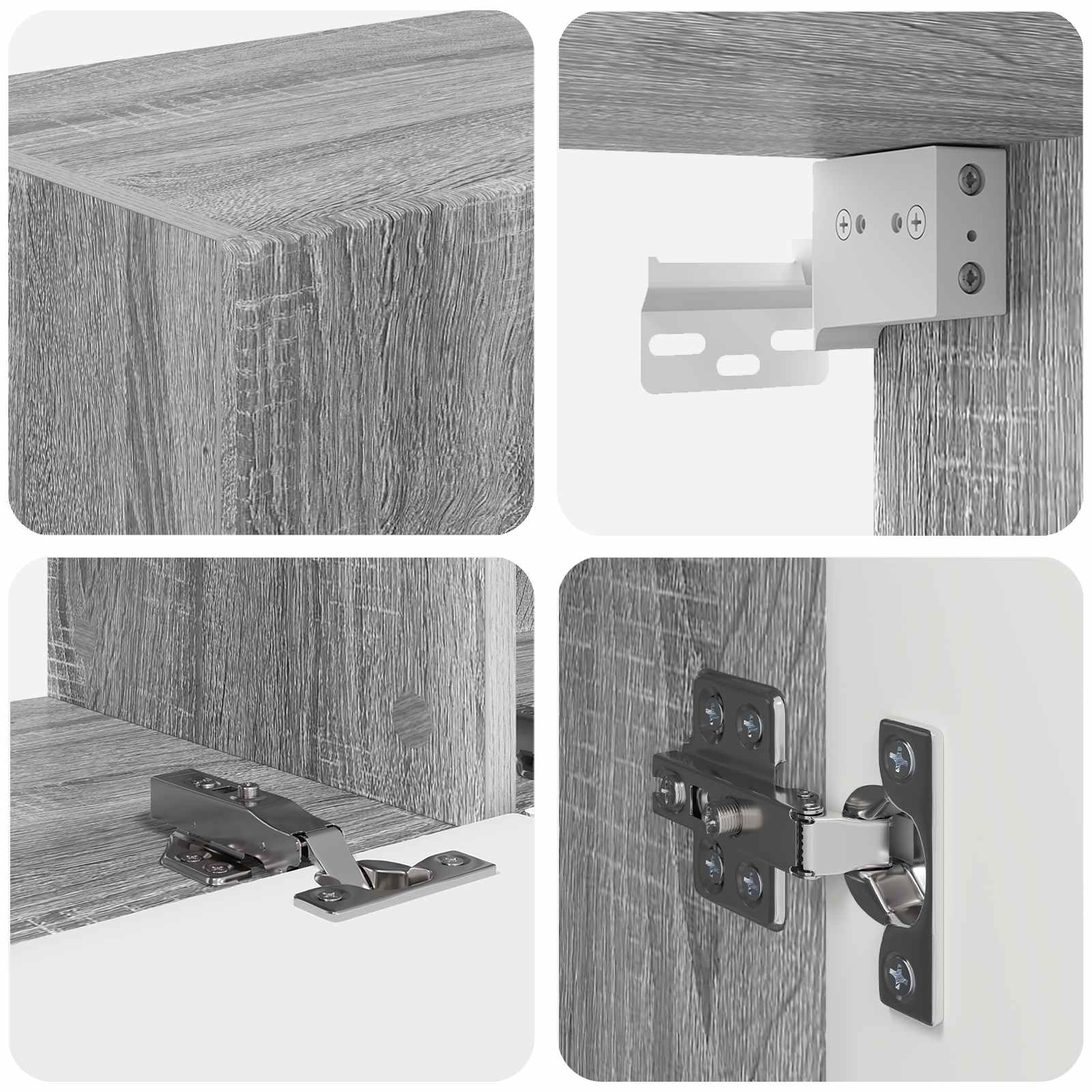 vidaXL Zestaw szafek RTV 4 pcs Szary Sonoma Materiał drewnopochodny