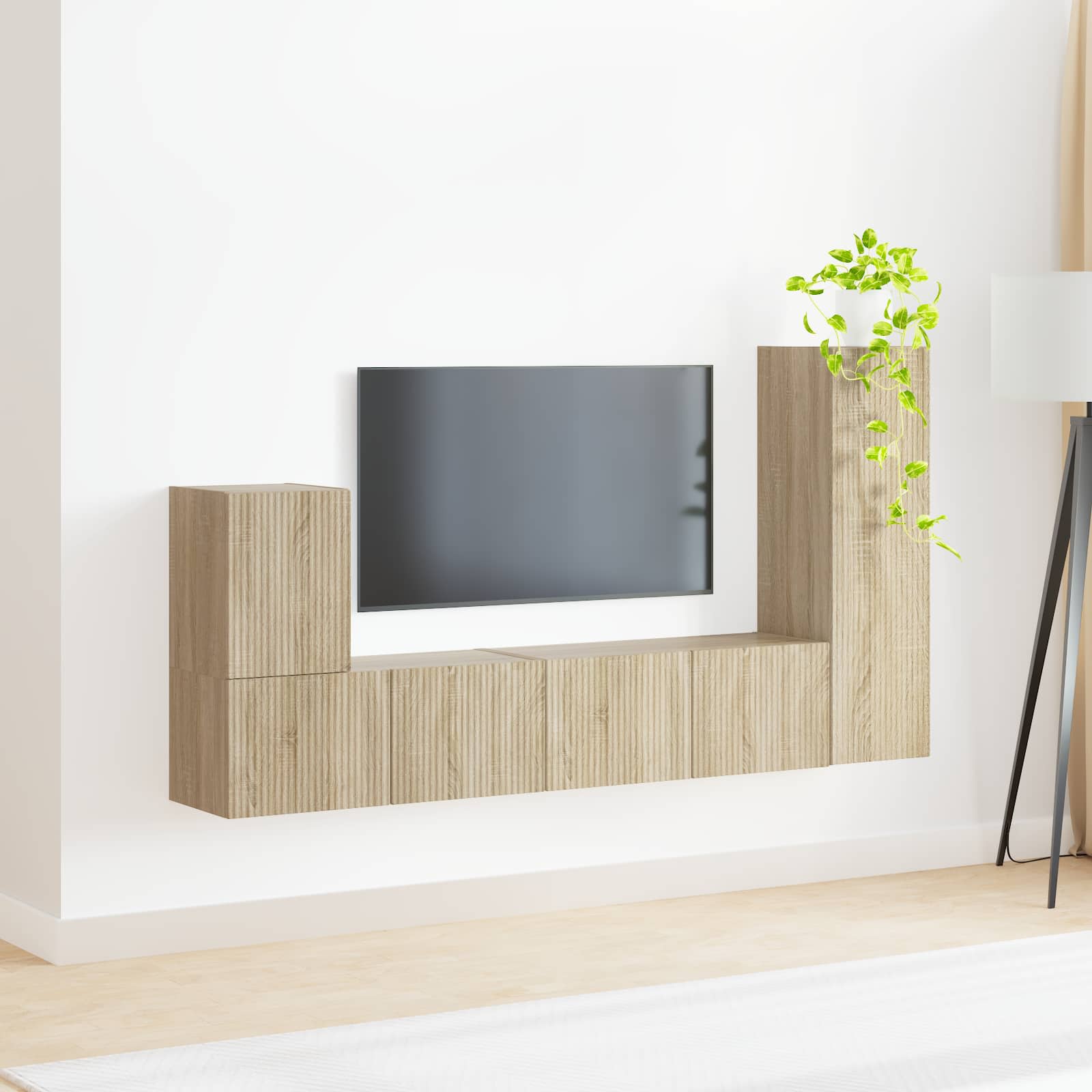 vidaXL Zestaw szafek RTV 3 pcs Dąb Sonoma Materiał drewnopochodny