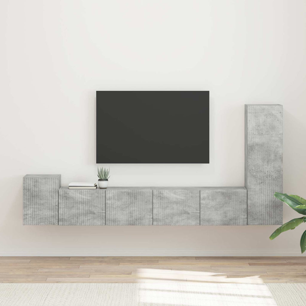 vidaXL Zestaw szafek RTV 3 pcs Betonowy szary Materiał drewnopochodny
