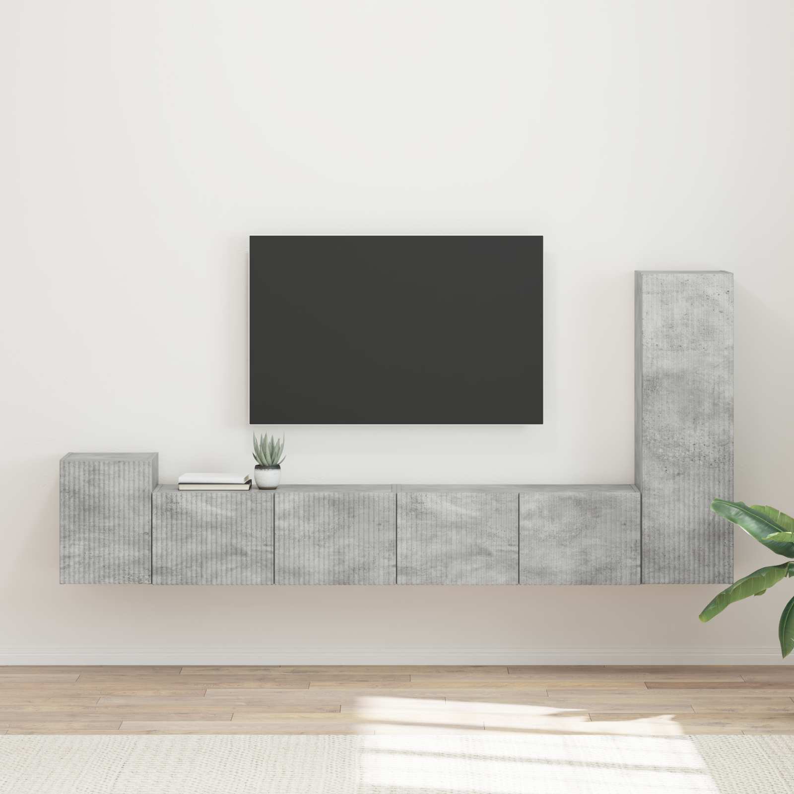 vidaXL Zestaw szafek RTV 3 pcs Betonowy szary Materiał drewnopochodny