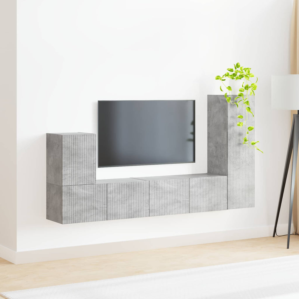 vidaXL Zestaw szafek RTV 3 pcs Betonowy szary Materiał drewnopochodny