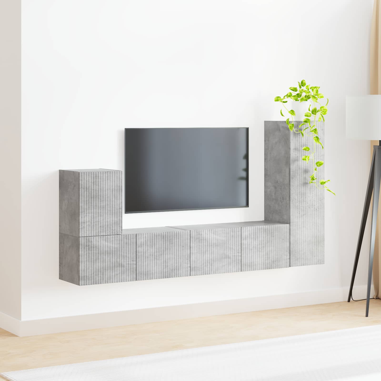 vidaXL Zestaw szafek RTV 3 pcs Betonowy szary Materiał drewnopochodny