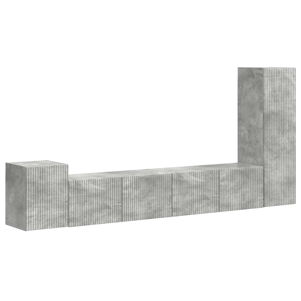 vidaXL Zestaw szafek RTV 3 pcs Betonowy szary Materiał drewnopochodny