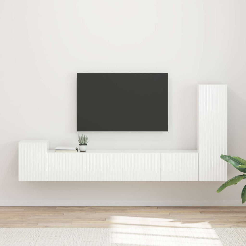 vidaXL Zestaw szafek RTV 3 pcs Wysoki połysk biały