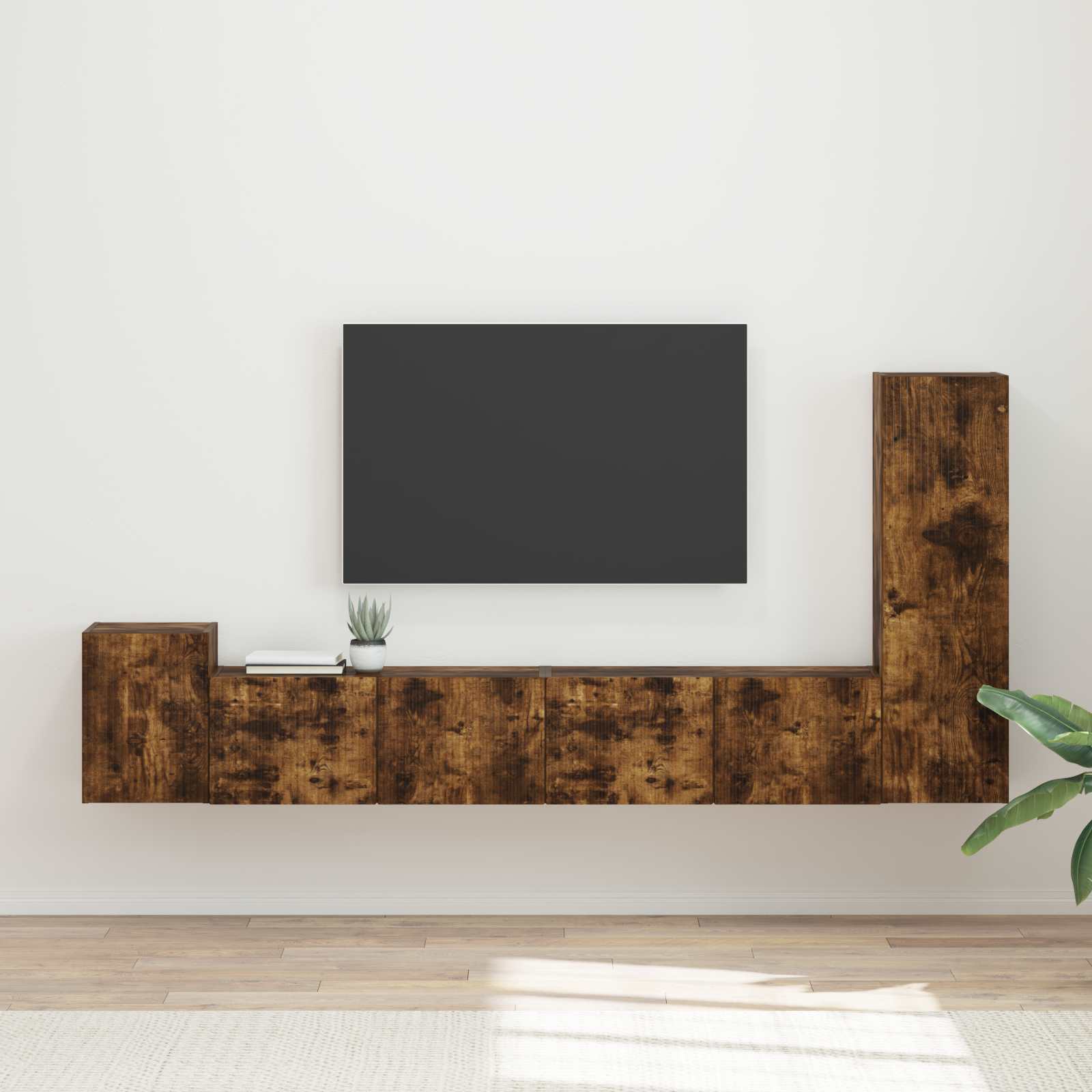 vidaXL Zestaw szafek RTV 3 pcs Dąb wędzony Materiał drewnopochodny