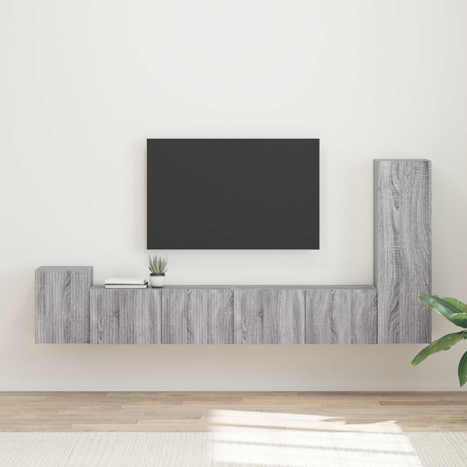 vidaXL Zestaw szafek RTV 3 pcs Szary Sonoma Materiał drewnopochodny