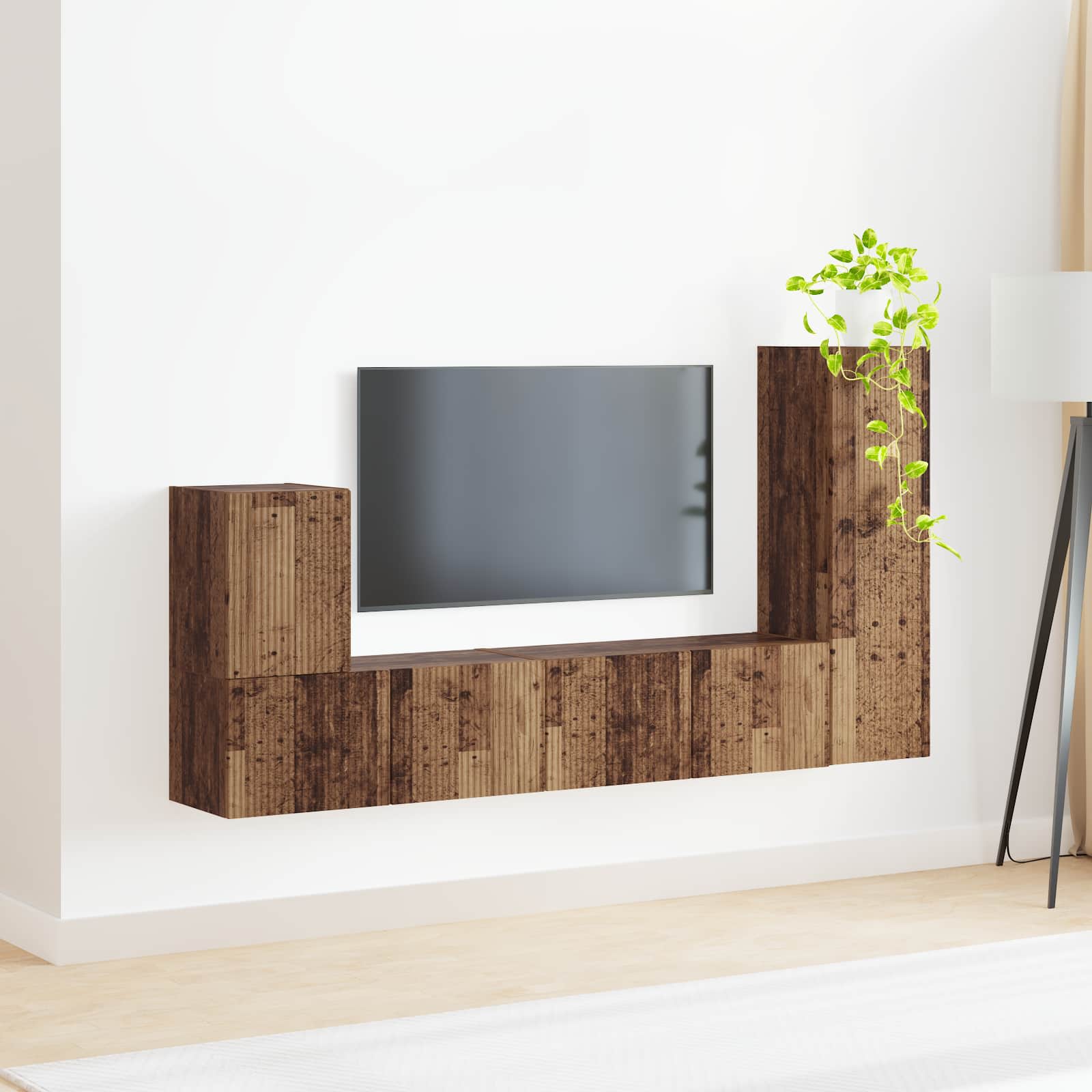 vidaXL Zestaw szafek RTV 3 pcs Stare drewno Materiał drewnopochodny