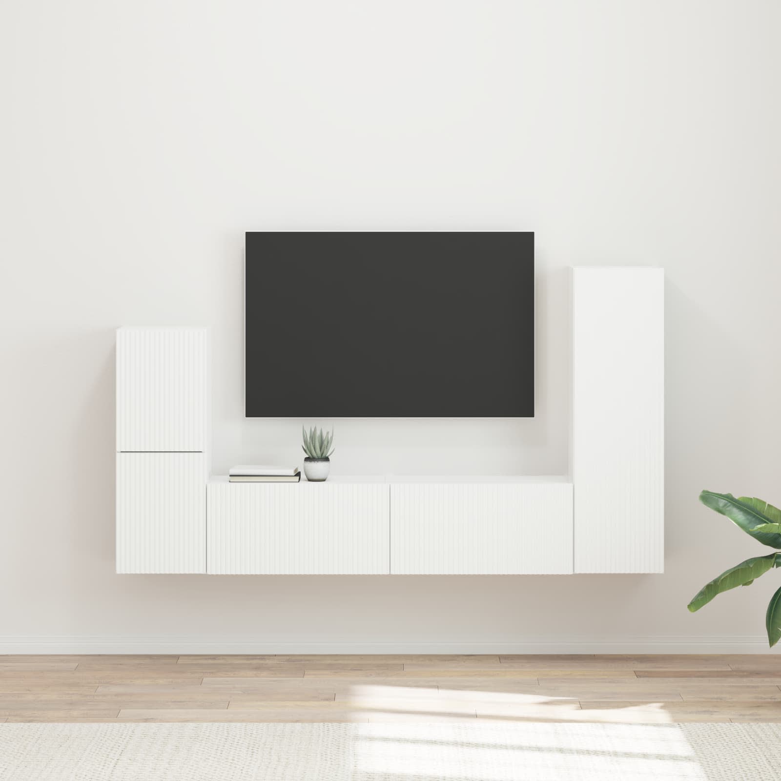 vidaXL Zestaw szafek RTV 4 pcs Biały Materiał drewnopochodny