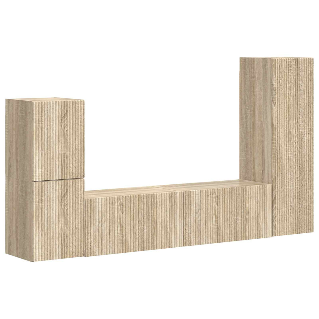 vidaXL Zestaw szafek RTV 4 pcs Dąb Sonoma Materiał drewnopochodny