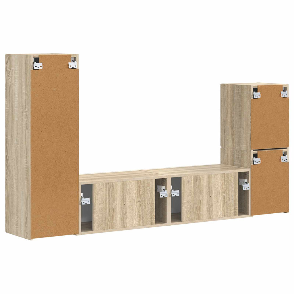 vidaXL Zestaw szafek RTV 4 pcs Dąb Sonoma Materiał drewnopochodny