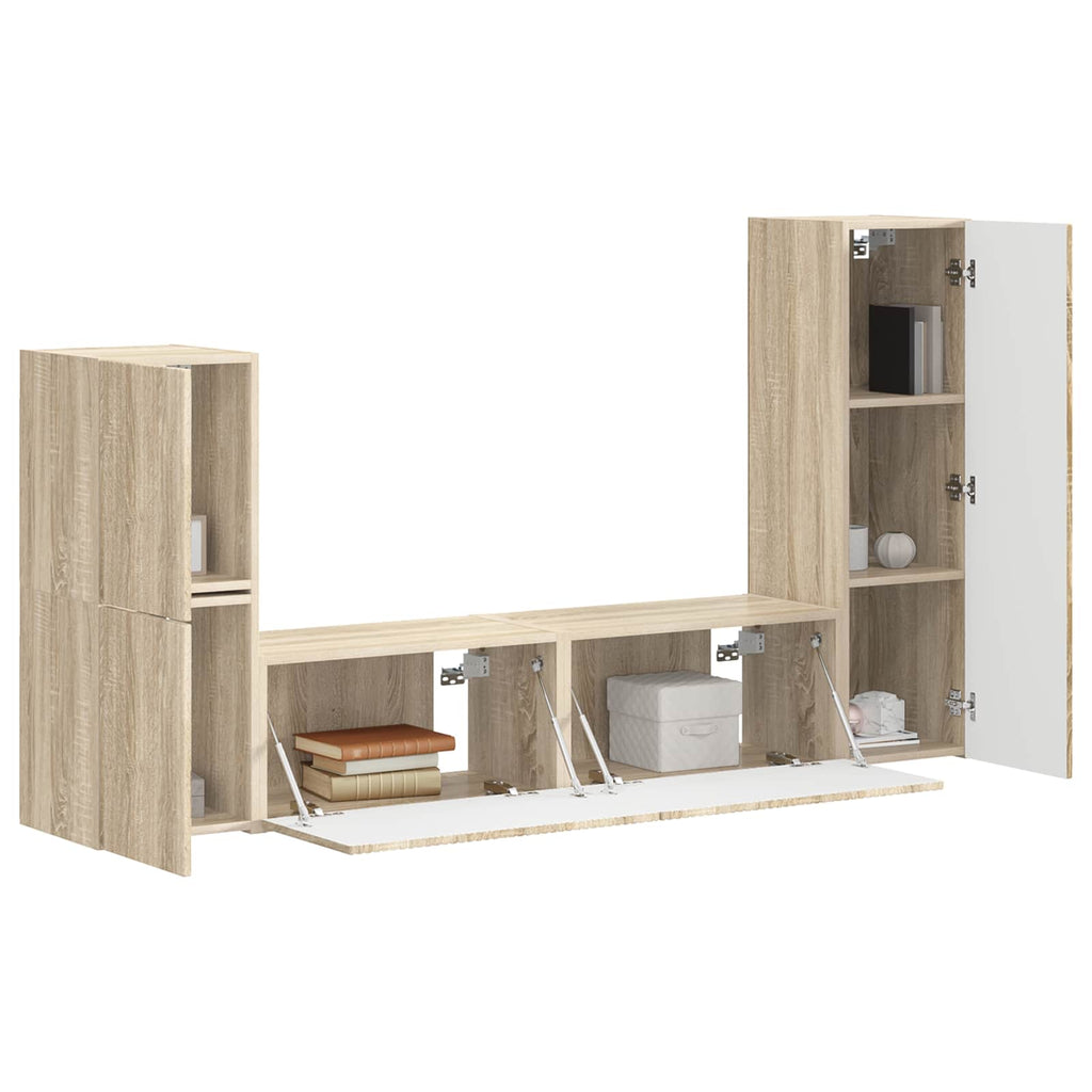 vidaXL Zestaw szafek RTV 4 pcs Dąb Sonoma Materiał drewnopochodny