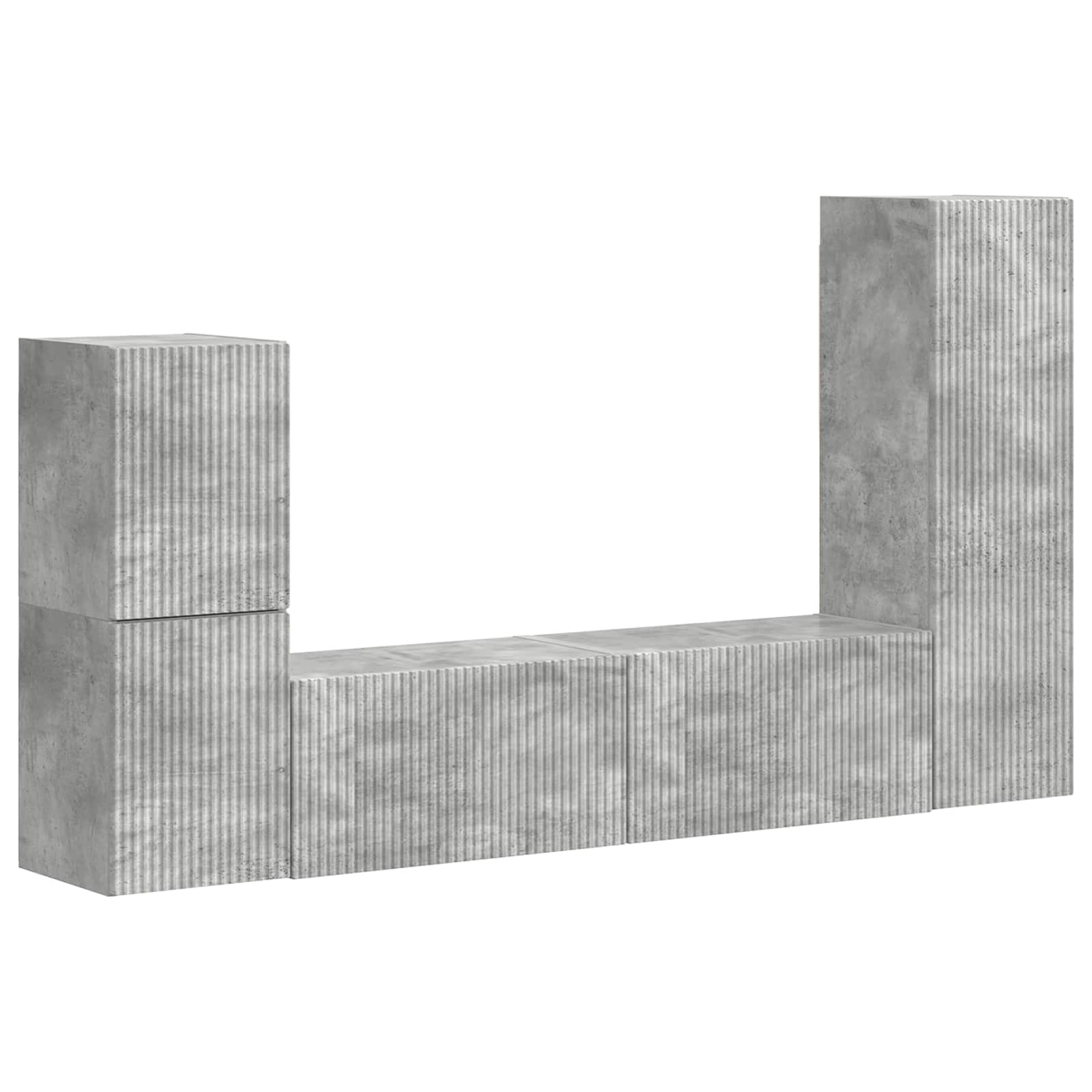 vidaXL Zestaw szafek RTV 4 pcs Betonowy szary Materiał drewnopochodny